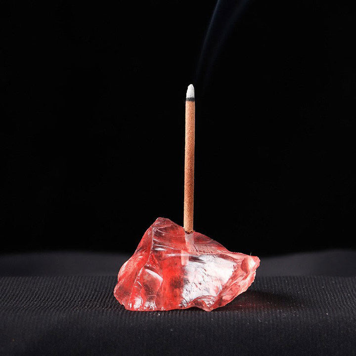 Porte-encens en pierre brute en cristal Olivenorma Décoration en pierres précieuses