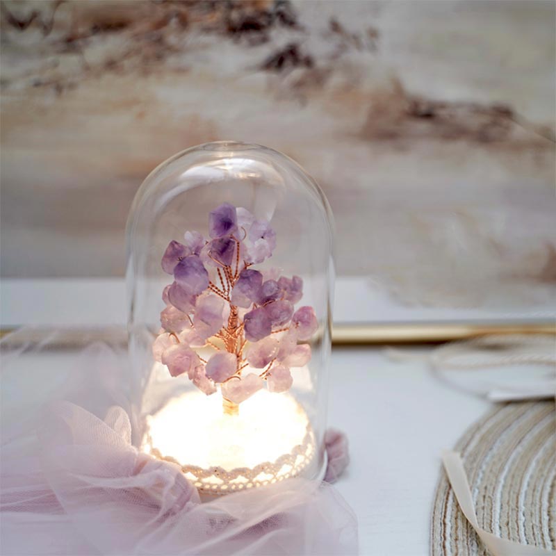 Décoration de Noël en forme de veilleuse en pierre de cristal Olivenorma 