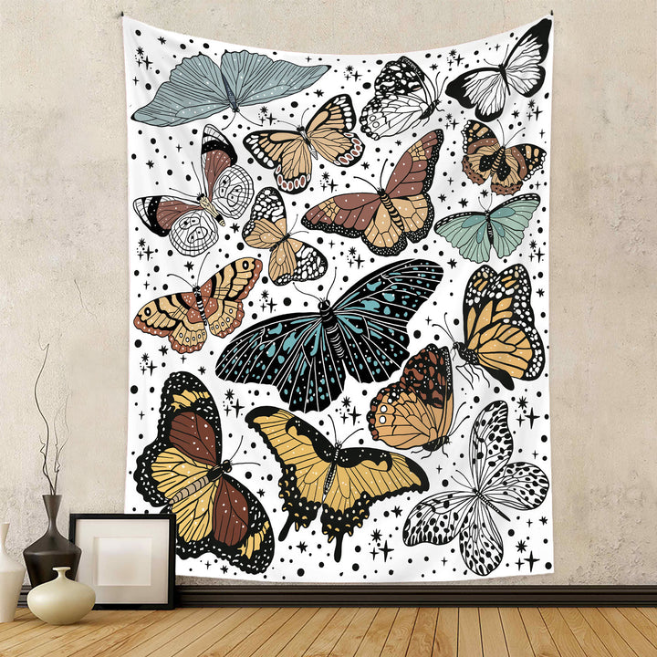 Tapisserie Papillon Papillon Olivenorma Noir Blanc