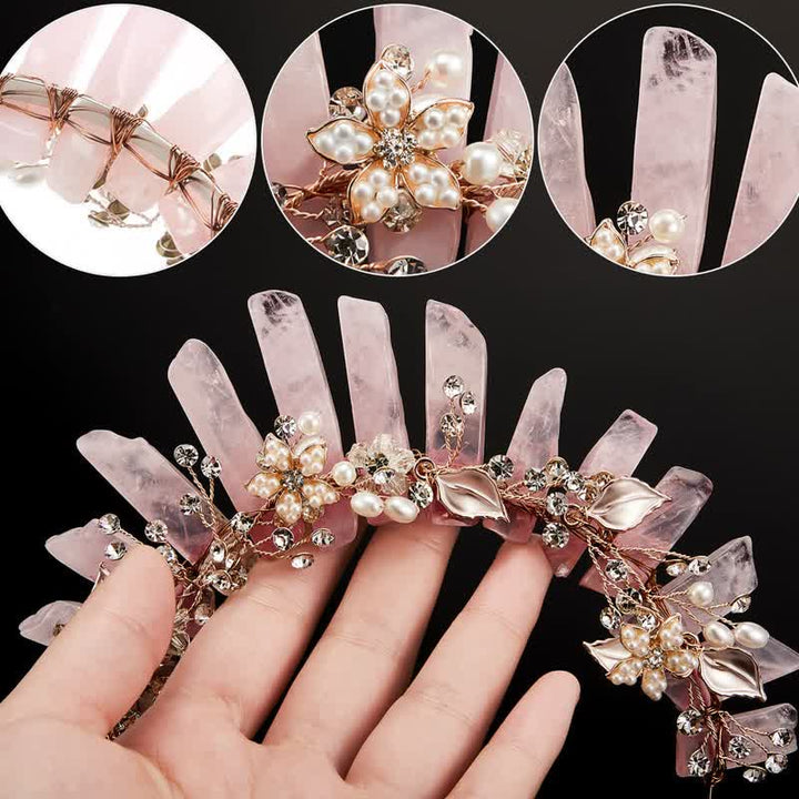 Cristal naturel de luxe Olivenorma avec couronne en cristal de perle