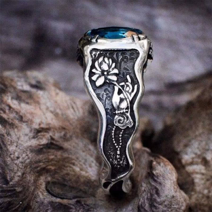 Olivenorma Buddhi Mudra - Bague topaze bleue suisse 