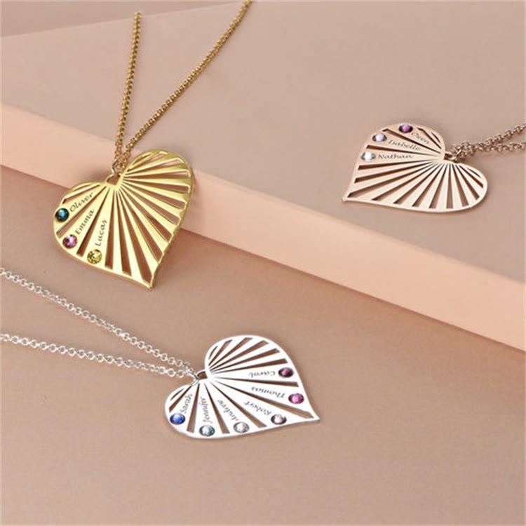 Collier avec pierre de naissance gravée Olivenorma