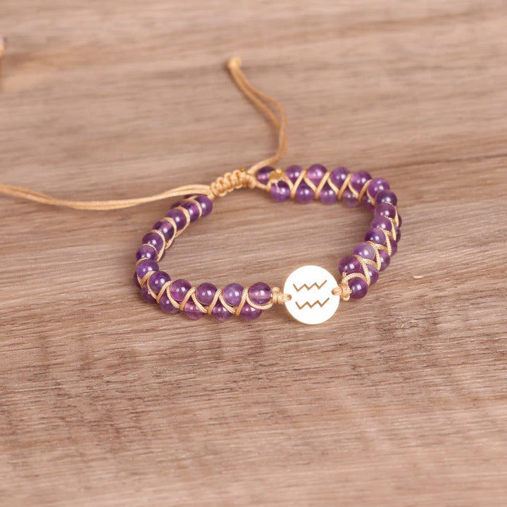 Bracelet enroulé de guérison et d'équilibre en cristal du zodiaque Olivenorma