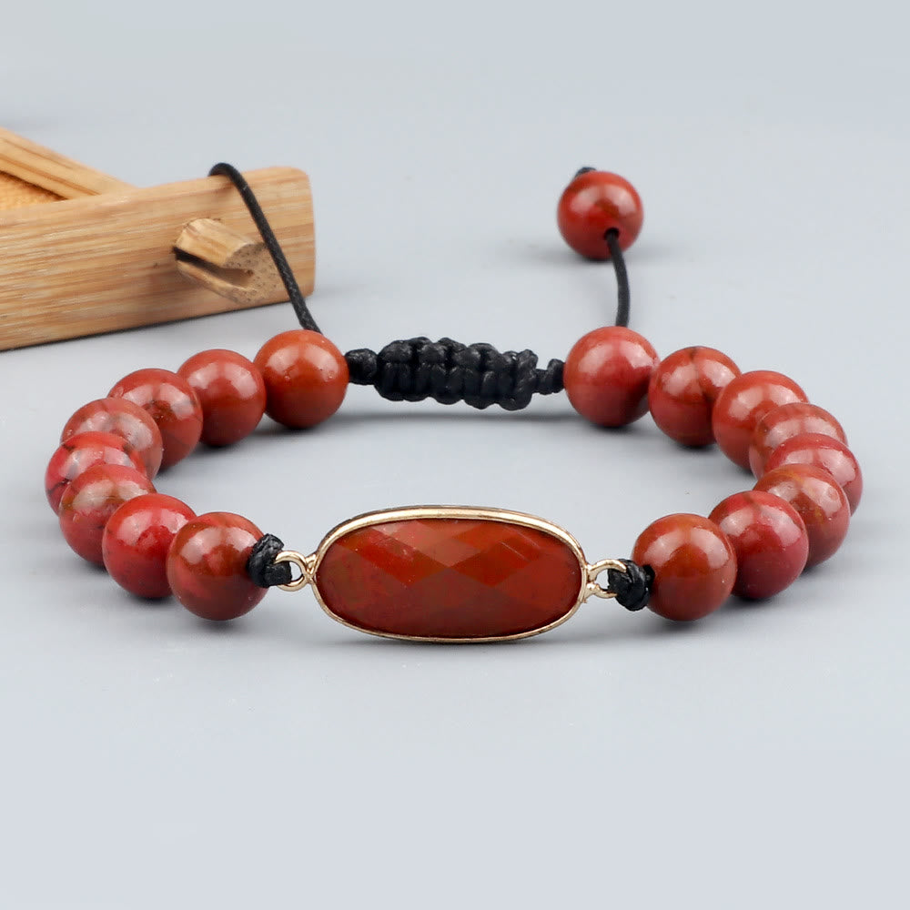 Bracelet en perles d'opalite avec pierre œil de chat Olivenorma