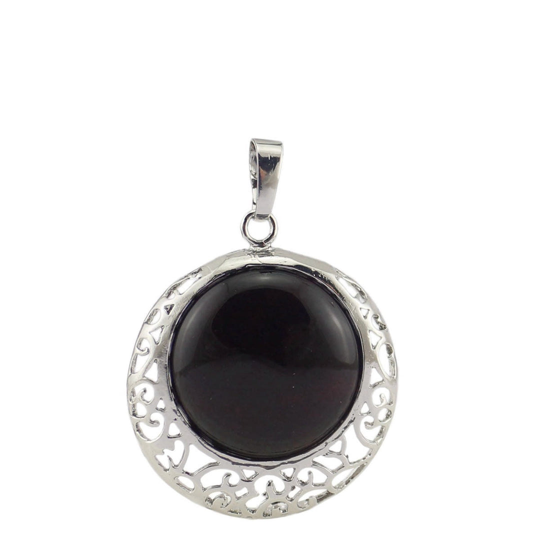 Collier ajustable en véritable pierre de cristal ronde Olivenorma