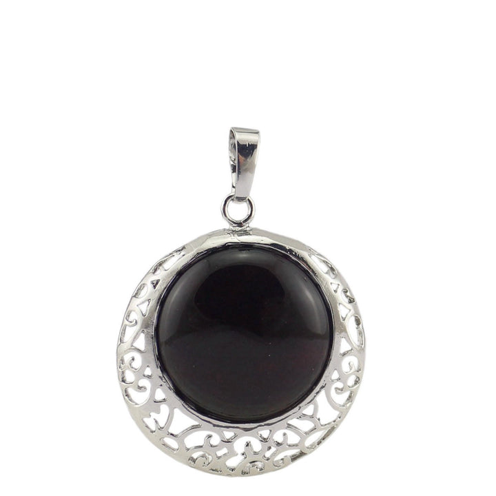 Collier ajustable en véritable pierre de cristal ronde Olivenorma