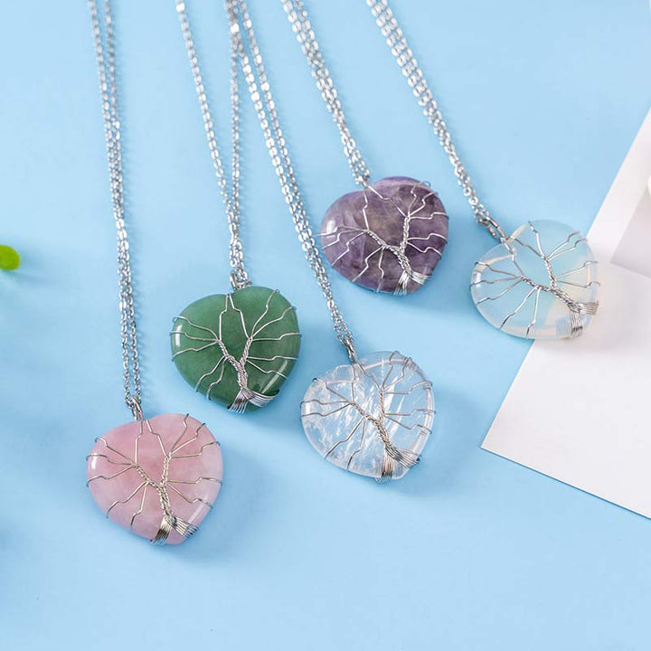 Collier coeur en cristal naturel Olivenorma 