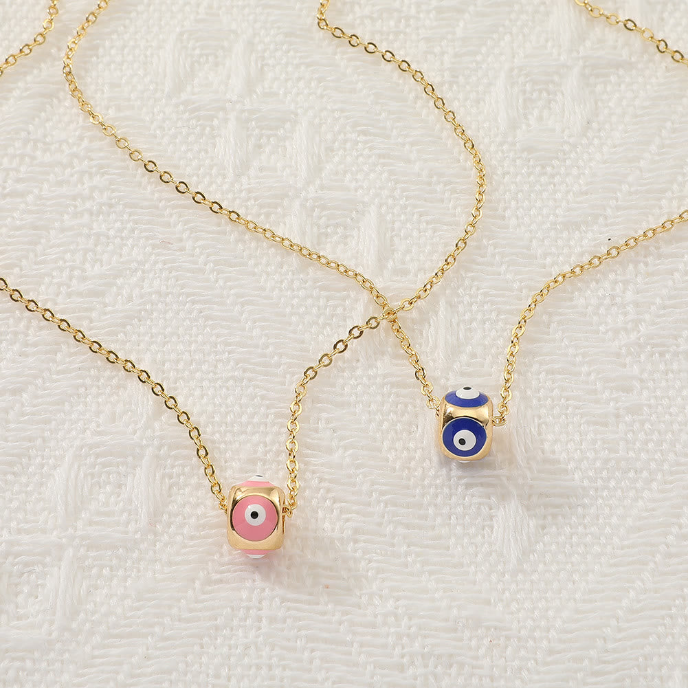 Collier pendentif rond contre le mauvais œil dégoulinant d'huile Olivenorma 