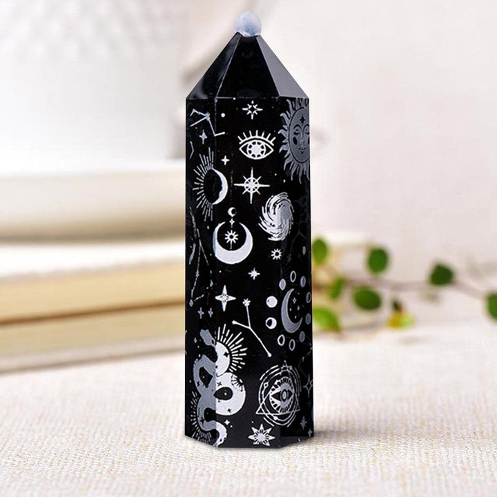 Tour de cristal d'obsidienne Olivenorma Baguettes de cristal hexagonales