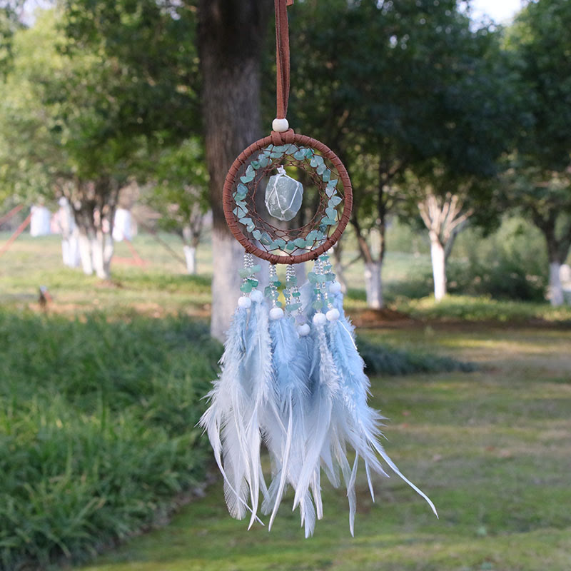 Pendentif en agate cristal naturel Olivenorma Charm attrape-rêves rond 