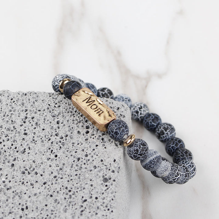 Bracelet gravé avec pierres précieuses naturelles Olivenorma Mom Patience 