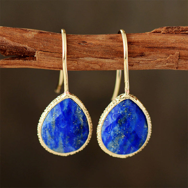 Boucles d'oreilles élégantes en orgonite et lapis-lazuli 