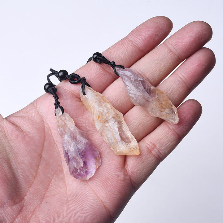 Collier pendentif en cristal naturel Super Seven d' Olivenorma