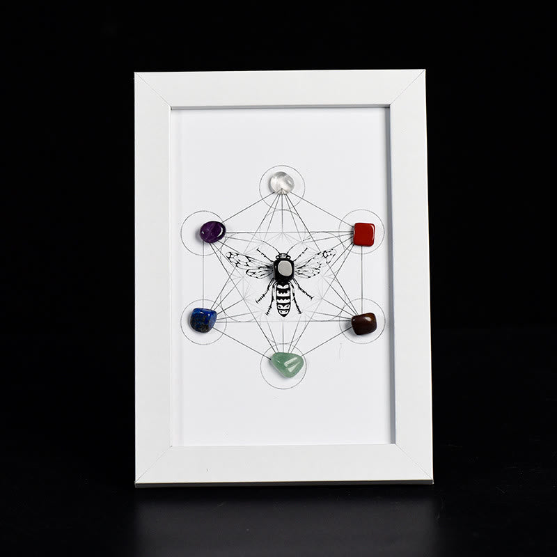 Cadre photo décoratif avec symbole du cube de Olivenorma , chakra, étoiles, lune