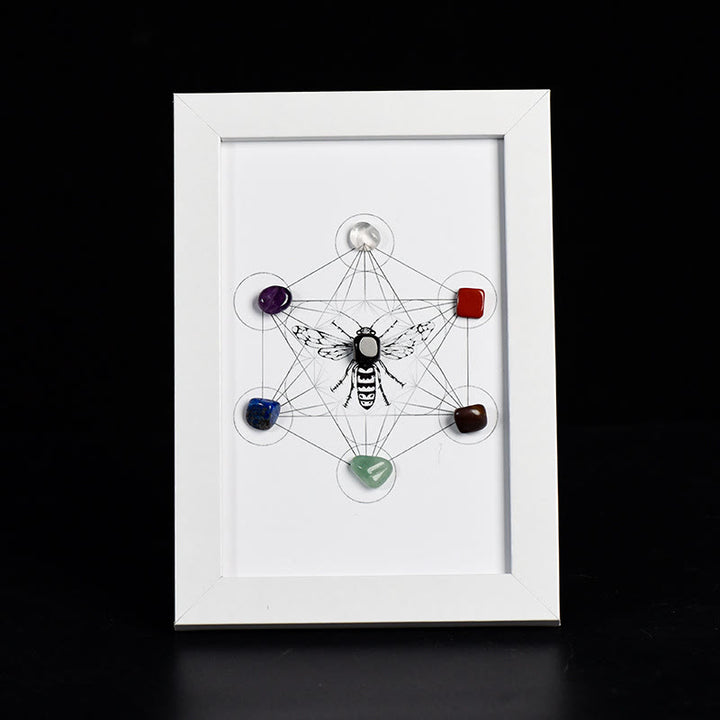 Cadre photo décoratif avec symbole du cube de Olivenorma , chakra, étoiles, lune