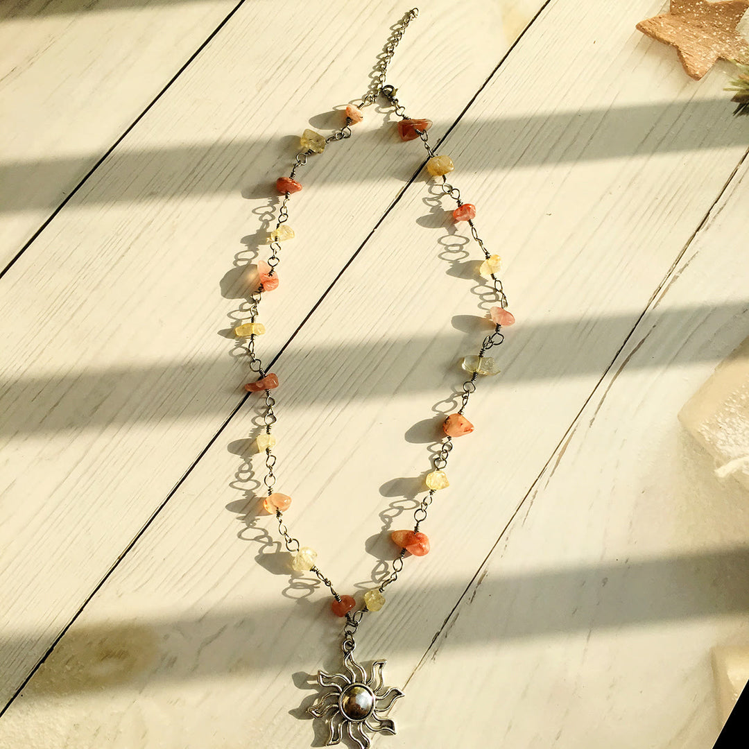 Collier de perles brutes couleur cristal Olivenorma 