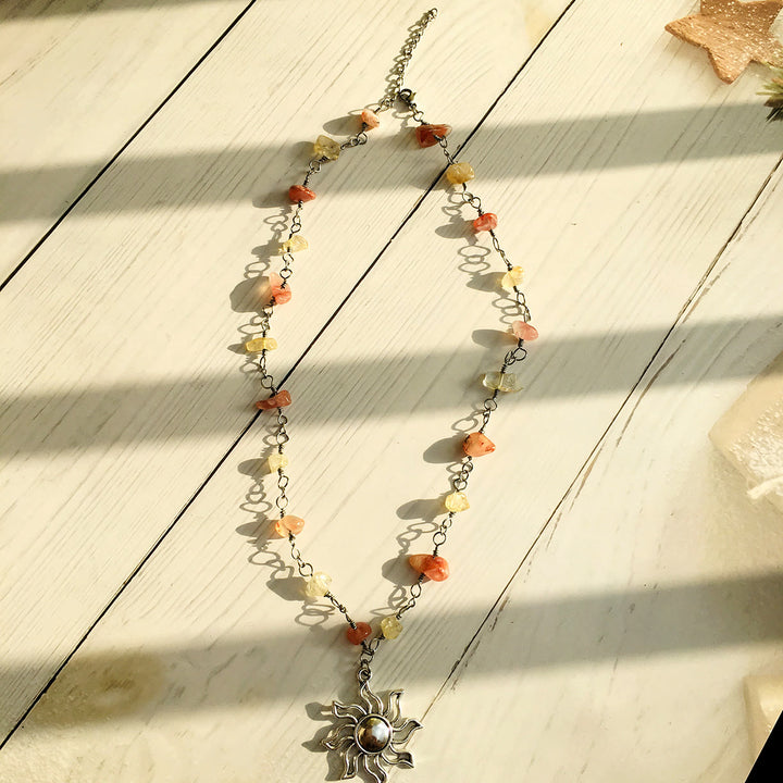 Collier de perles brutes couleur cristal Olivenorma 