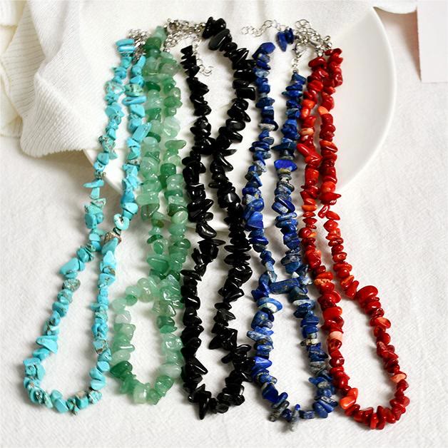 Collier en cristal poli de forme irrégulière Olivenorma