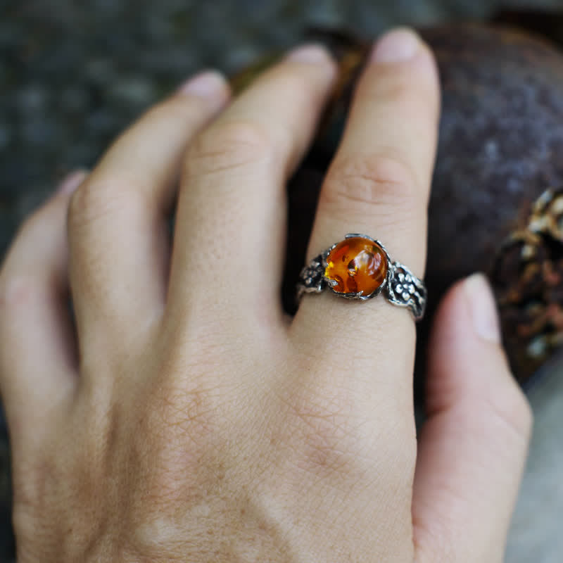 Bague Fleur d'Ambre Antique - image 3
