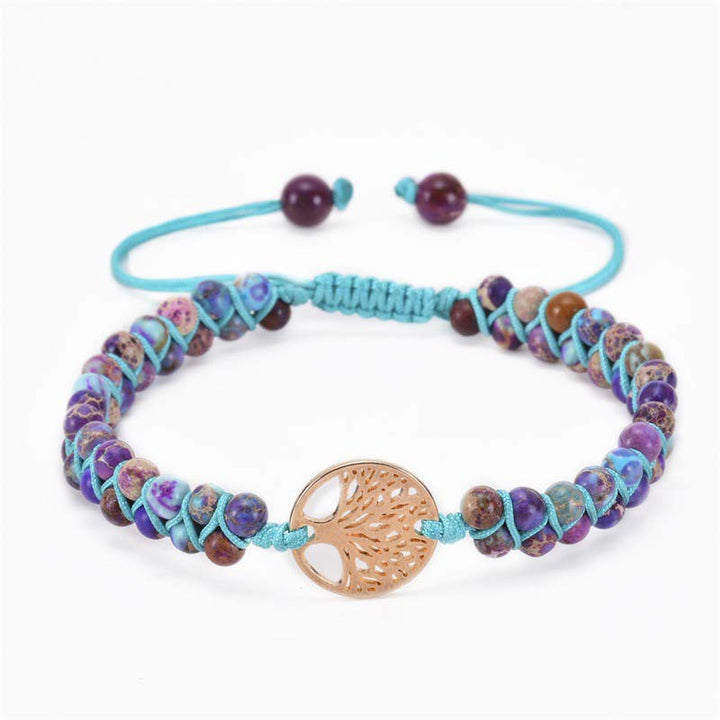 Bracelet tressé double en cristal naturel Arbre de vie Olivenorma