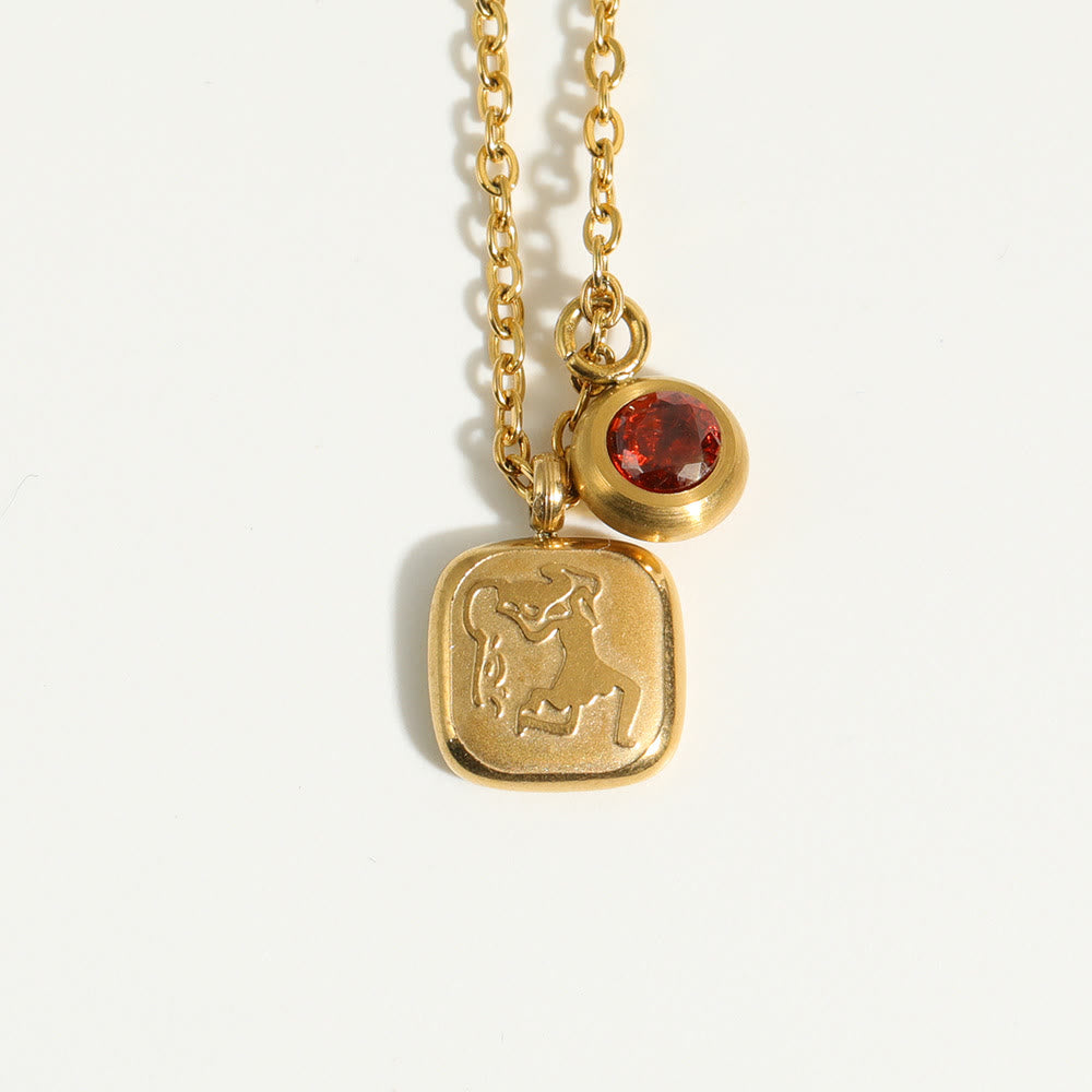 Collier pendentif Olivenorma avec douze pierres de naissance du zodiaque