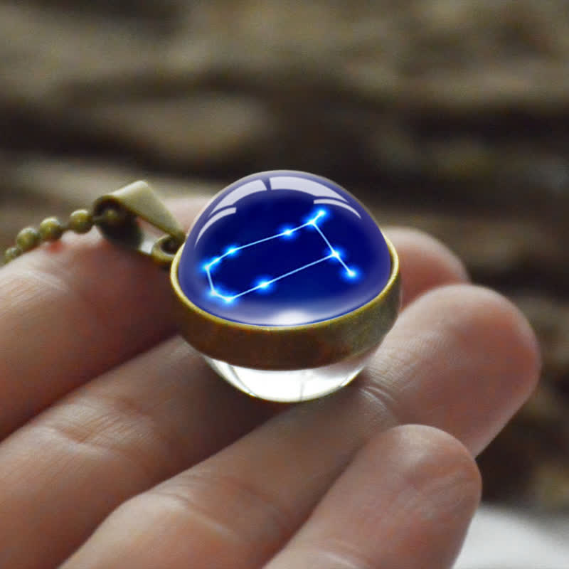Collier en verre étoilé avec étoile du zodiaque Olivenorma