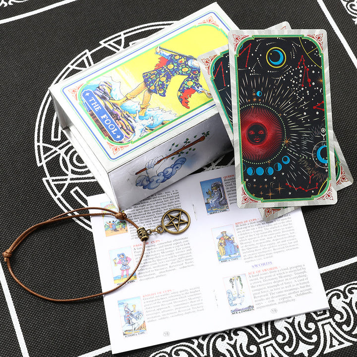 Cartes du jeu de tarot Olivenorma Bronzing Cosmic Red Sun Silver