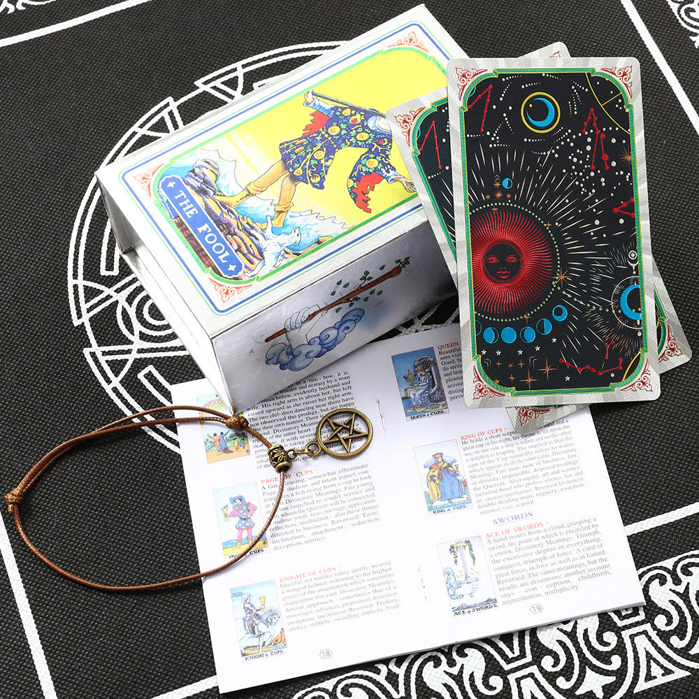 Cartes du jeu de tarot Olivenorma Bronzing Cosmic Red Sun - Cartes du jeu de tarot argenté Cosmic Red Sun - image 0