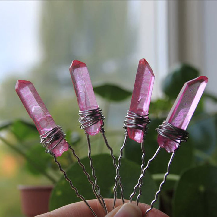 Épingle à cheveux en cristal faite à la main Olivenorma - Cristal rose - image 14