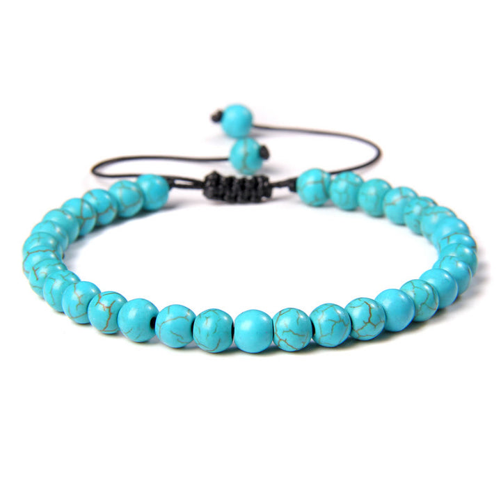 Bracelet tressé en perles de pierre naturelle de 6 mm Olivenorma