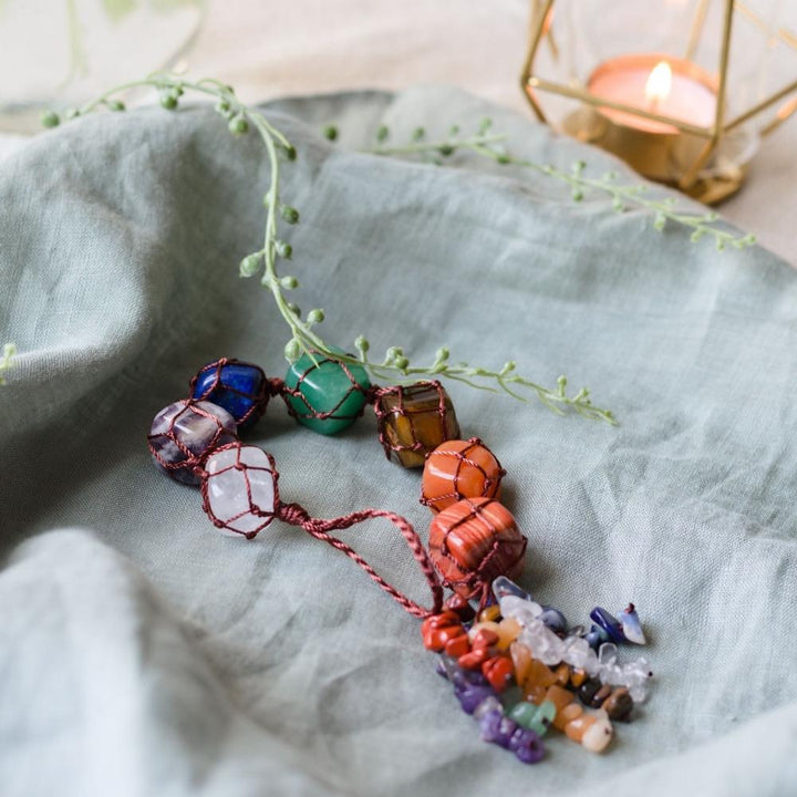 Olivenorma La pierre de guérison des 7 chakras Reiki Décoration de gland de méditation