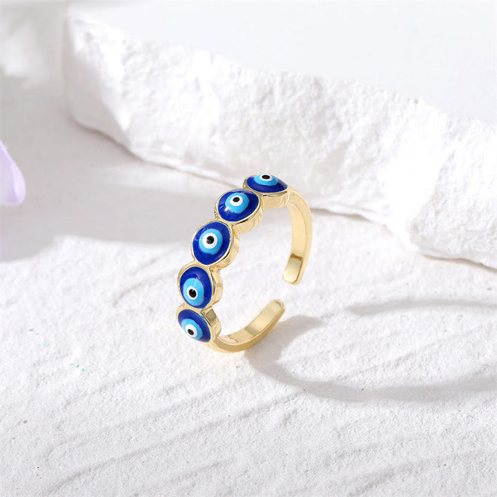 Bague ajustable en résine époxy contre le mauvais œil Olivenorma