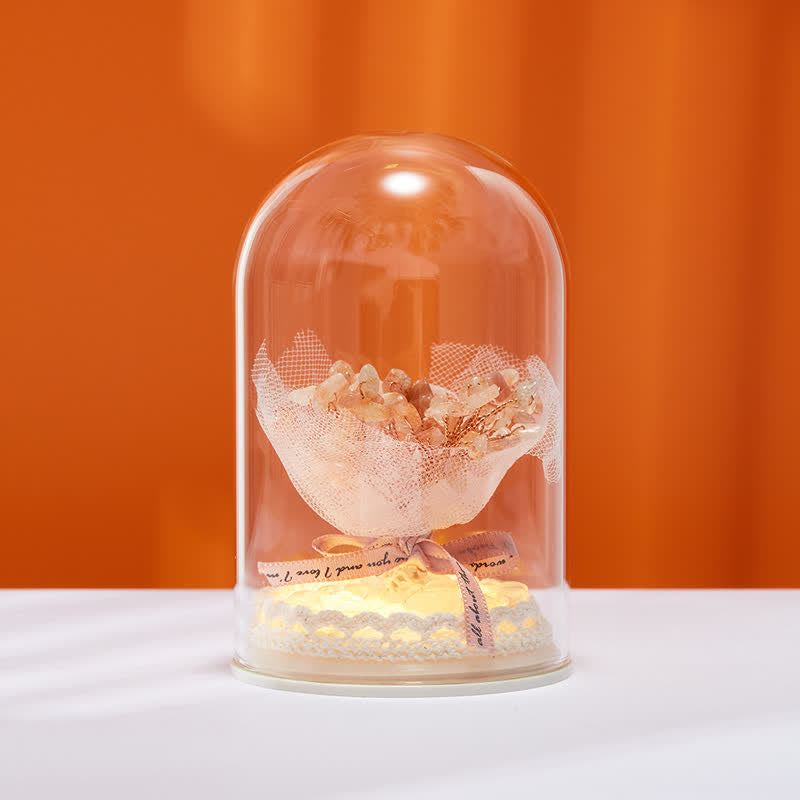 Décoration d'arbre Feng Shui avec couvercle en verre cristal naturel Olivenorma 