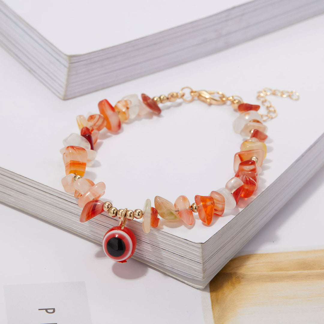 Bracelet pendentif mauvais œil en gravier de cristal naturel Olivenorma