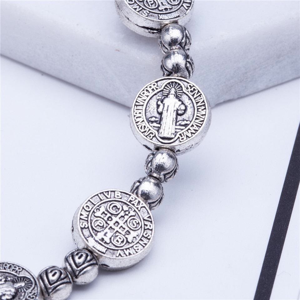 Bracelet Croix Chrétienne Jésus Couleur Argent Doré Olivenorma 