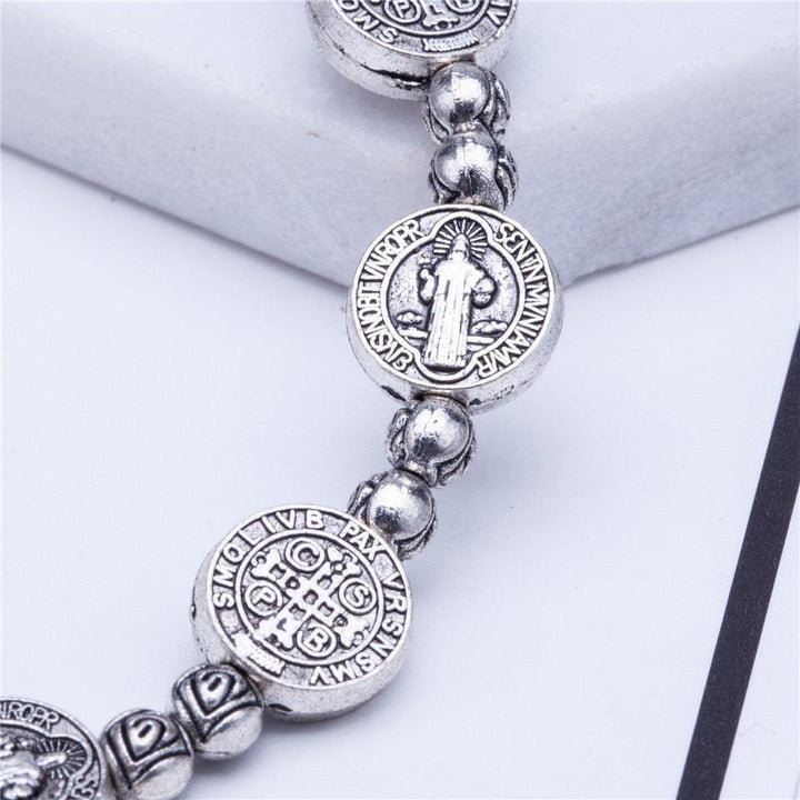 Bracelet Croix Chrétienne Jésus Couleur Argent Doré Olivenorma 