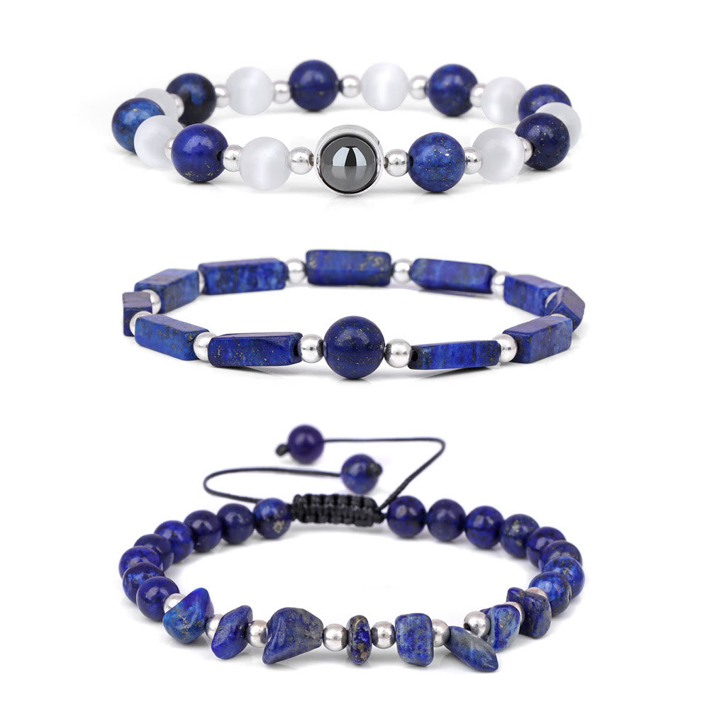 Bracelet en cristal naturel Olivenorma « Healing Wishes » en 3 pièces