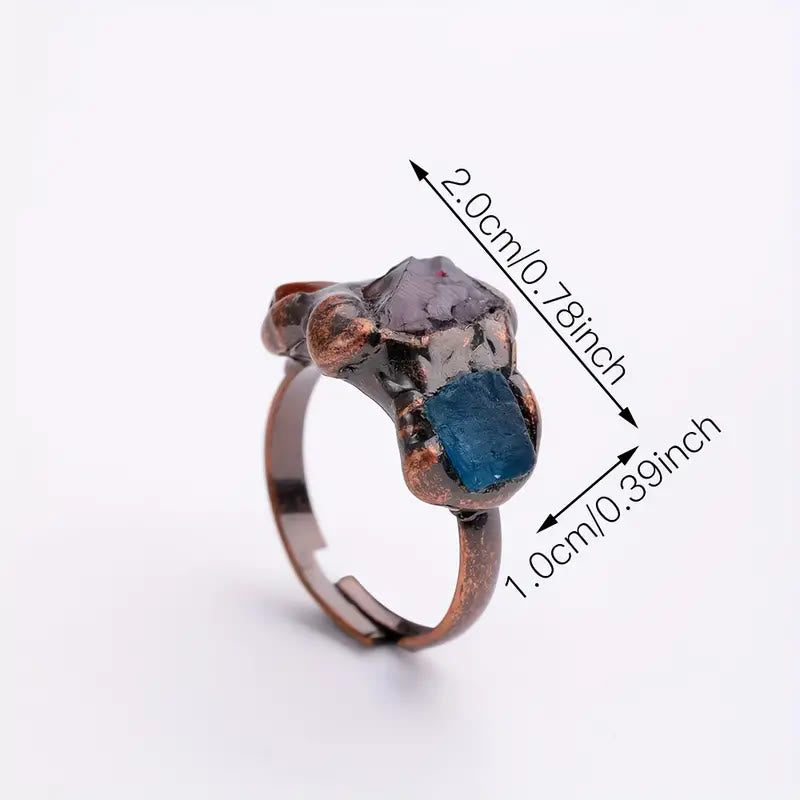 Olivenorma « Le destin » – Bague rétro à 3 cristaux de couleur aléatoire