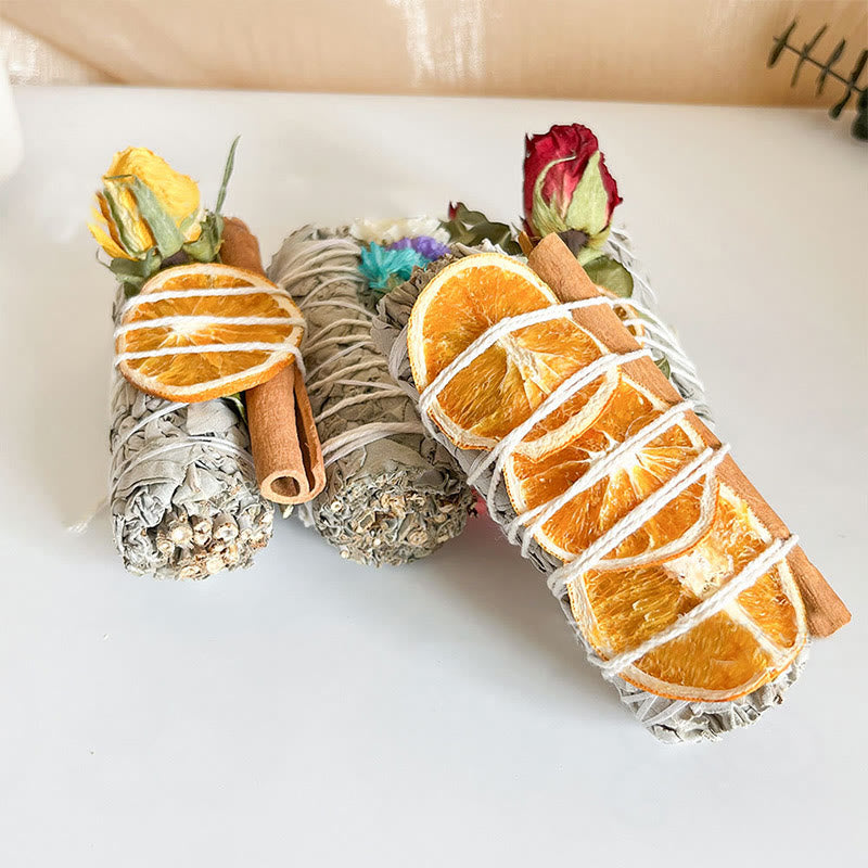 Méditation purifiante aux cristaux d'orange et de cannelle Olivenorma Sauge blanche 