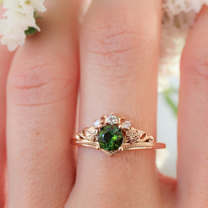 Bague en cristal naturel émeraude Alexandrite Olivenorma