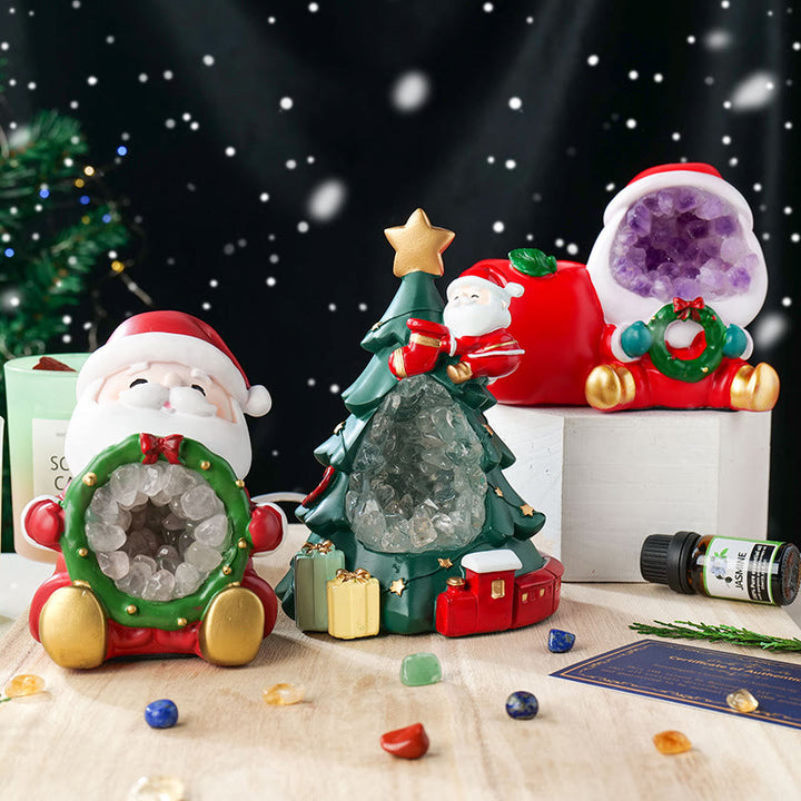 Veilleuse de Noël en gravier de cristal Olivenorma Décoration de maison en pierres précieuses