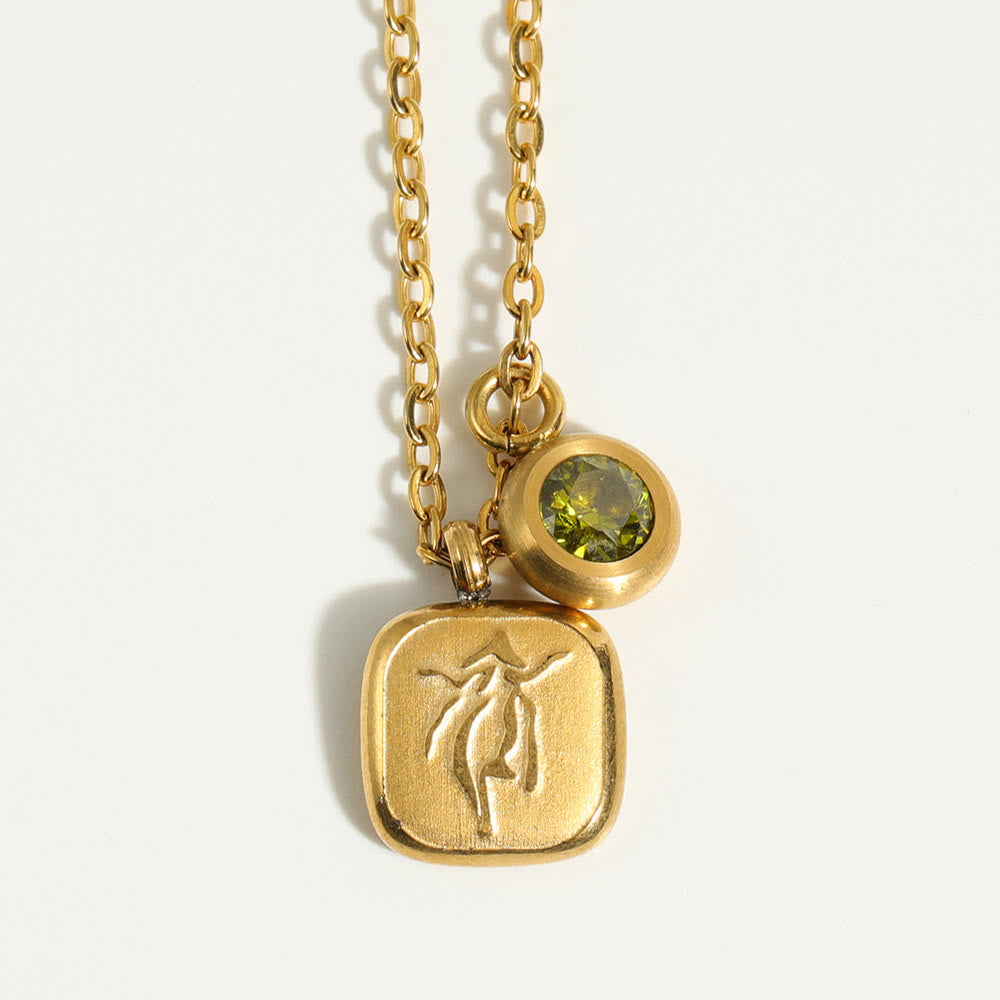 Collier pendentif Olivenorma avec douze pierres de naissance du zodiaque