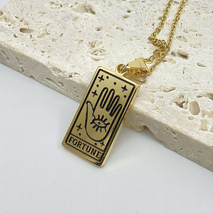 Collier porte-bonheur vintage avec carte de tarot Olivenorma