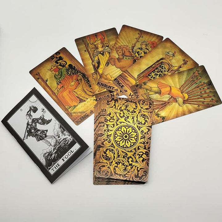 Cartes de tarot en feuille d'or de style antique Olivenorma 
