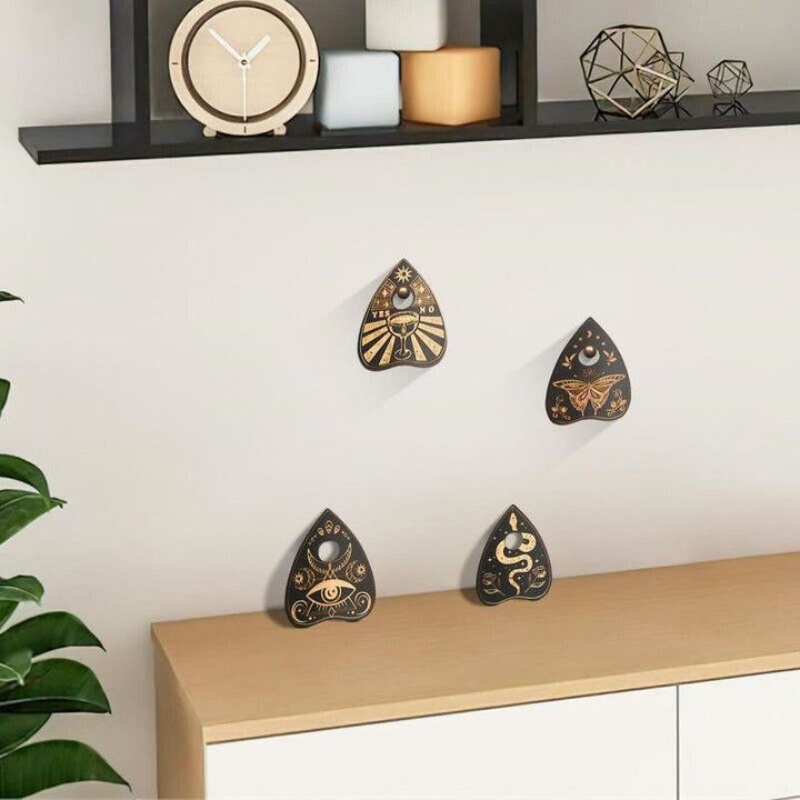 Olivenorma Lot de 4 plateaux à boules de cristal en bois Étagère à cristaux
