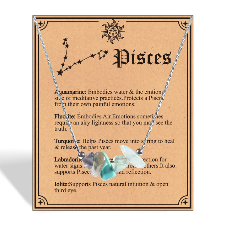 Collier ras du cou signe du zodiaque en pierre naturelle Olivenorma