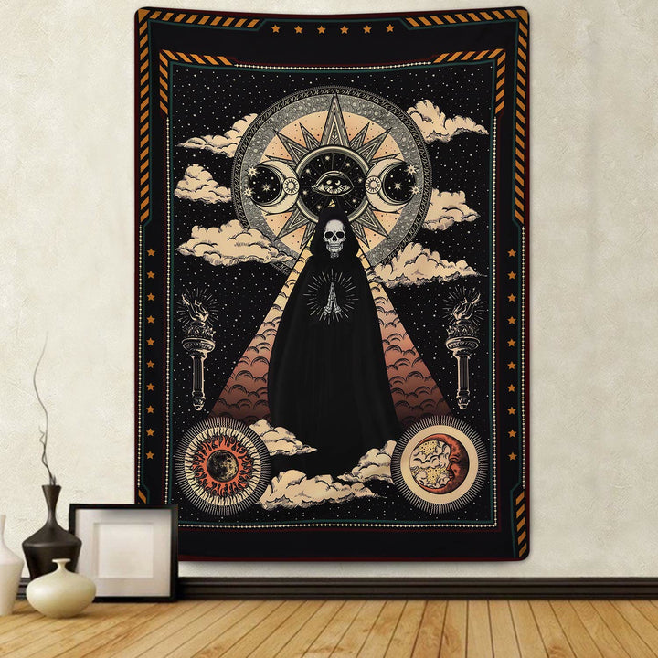 Tapisserie Olivenorma Soleil Lune Sorcière Crâne