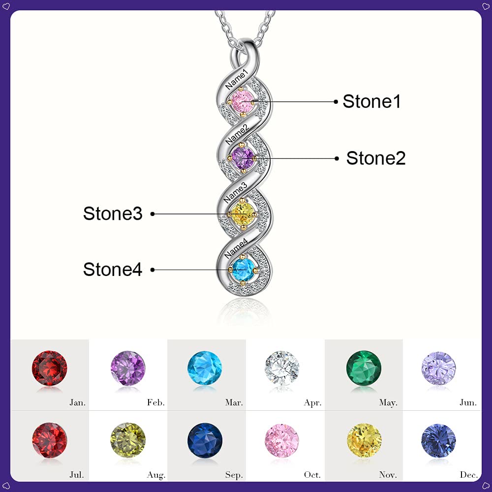Collier avec pierre de naissance gravée pour femme Olivenorma