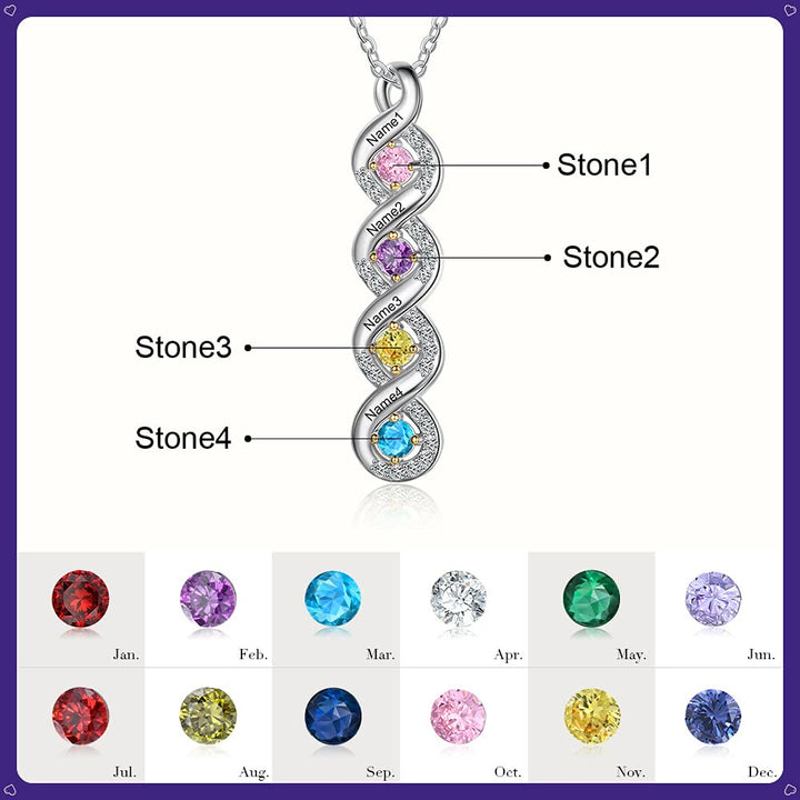 Collier avec pierre de naissance gravée pour femme Olivenorma
