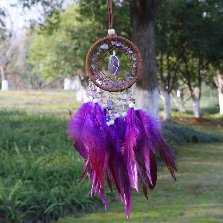 Pendentif en agate cristal naturel Olivenorma Charm attrape-rêves rond 